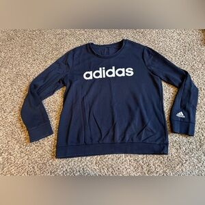 Adidas Men’s Navy Blue Crewneck Sweatshirt Logo Pullover Size L